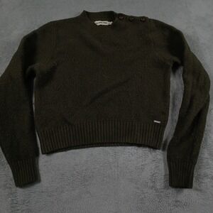 Normal Brand Sweater Womens Small Green Preppy Cotton‎ Blend Cropped